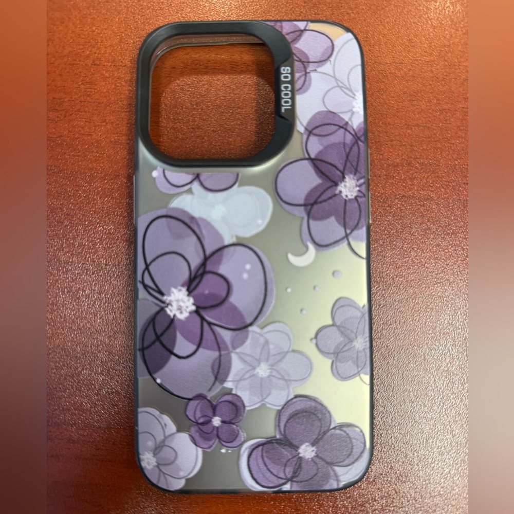 iPhone 15 Pro Purple Floral Phone Case